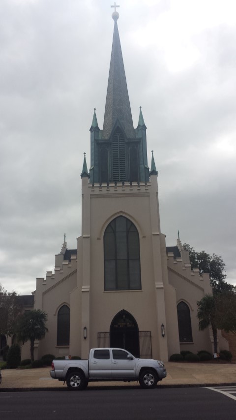 Today's worship spot.  Holy Family Catholic Church in Columbus, GA!