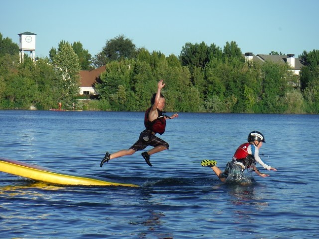 Flying off a SUP to get his brother ... yep, totally normal!  