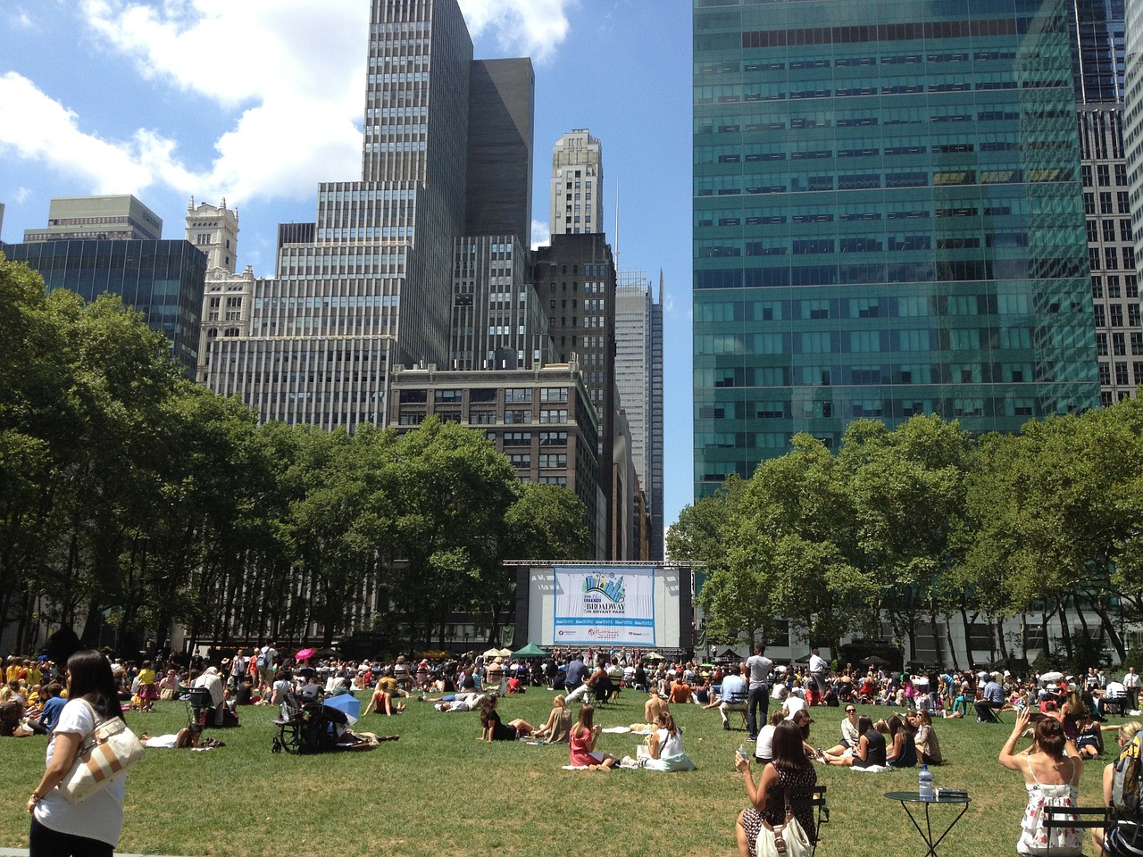 Watching movies in Bryant Park is one of the best Free Things To Do In New York City.
